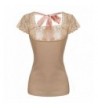 Zeagoo Patchwork Backless T Shirt Apricot