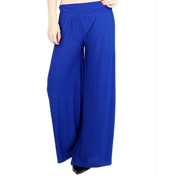 Women's Palazzo Pants Flared Comfy chic palazzo Free Size Royal Blue ...