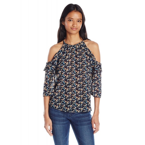 Jolt Womens Shoulder Floral Blouse