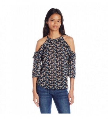 Jolt Womens Shoulder Floral Blouse