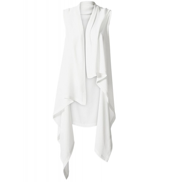 White Cardigan Chiffon Lightweight Sleeveless