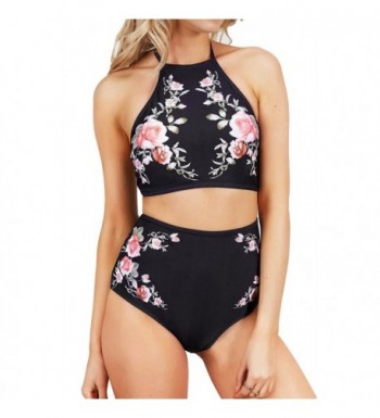 Seaselfie High Waisted Halter Bathing Printing