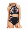 Seaselfie High Waisted Halter Bathing Printing