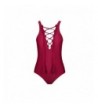 Front Strappy Swimsuit Bathing Winered M