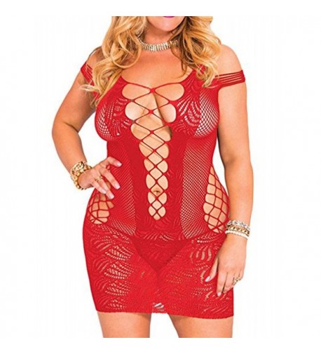 Womens Stretch Hollow Fishnet Chemises