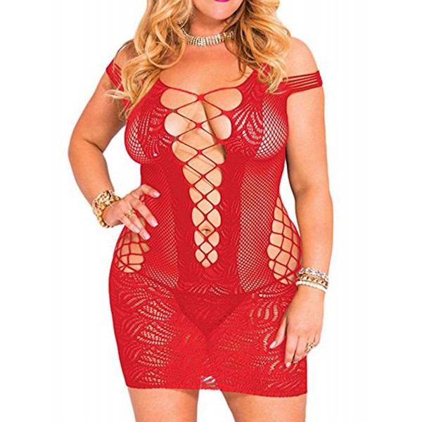 Womens Stretch Hollow Fishnet Chemises