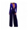 Elegant Velvet V Neck Jumpsuit Clubwear