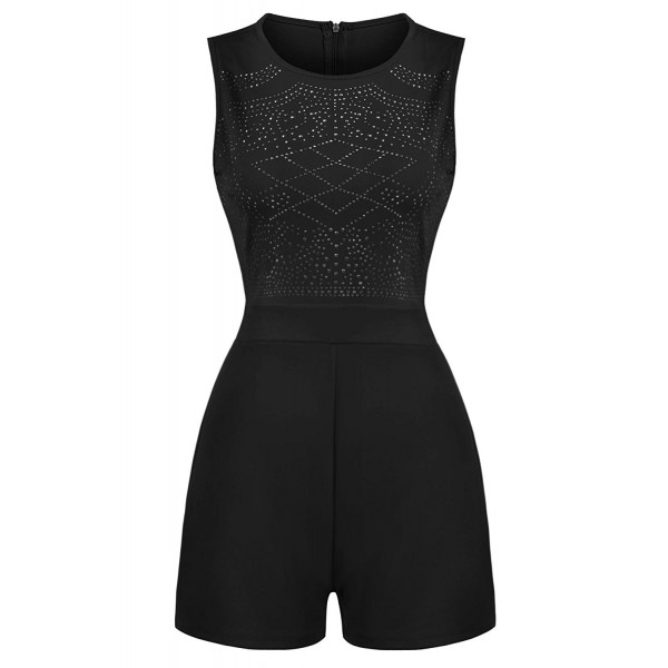 ELESOL Studded Rhinestone Playsuit Jumpsuit