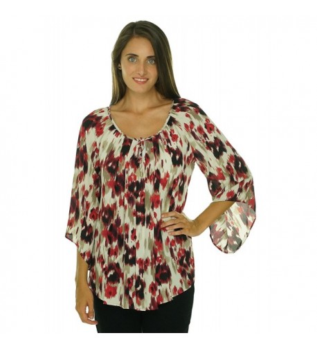 Alfani Multi Printed Womens Blouse