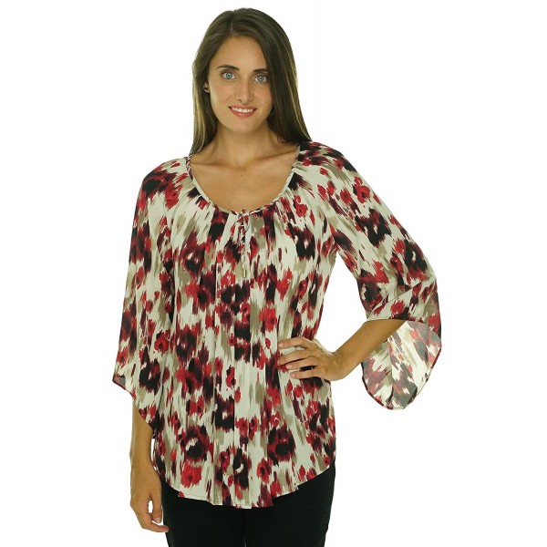 Alfani Multi Printed Womens Blouse