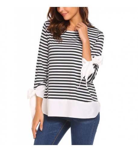 SoTeer Womens Sleeve Striped Blouse