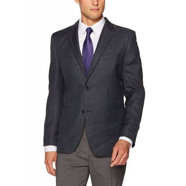 Men's Mini Check Sport Coat - Gray - CK182GKCA9S