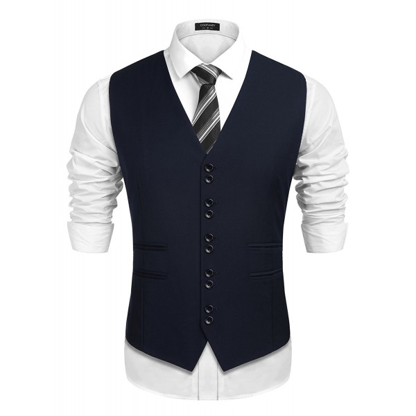 Men's Business Formal Dress Vest Slim Fit Skinny Suit Vest Wedding Prom ...