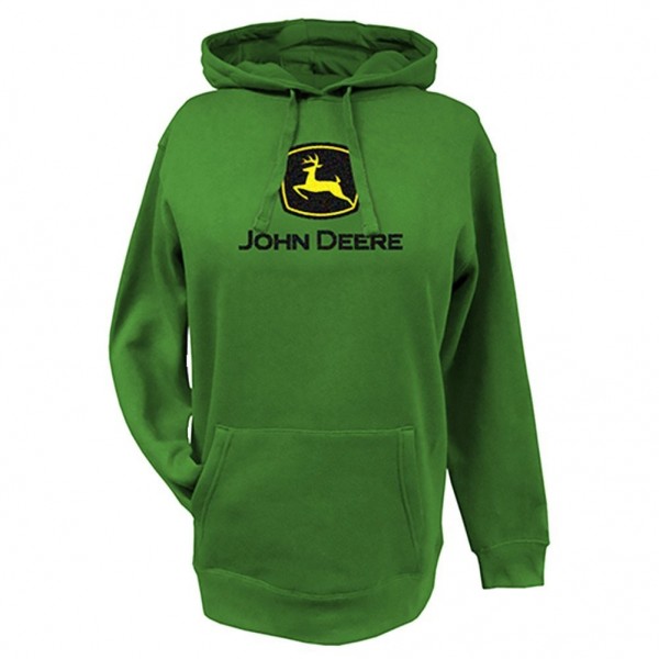 Womens John deere logo fleece hooded sweatshirt - John Deere Green ...