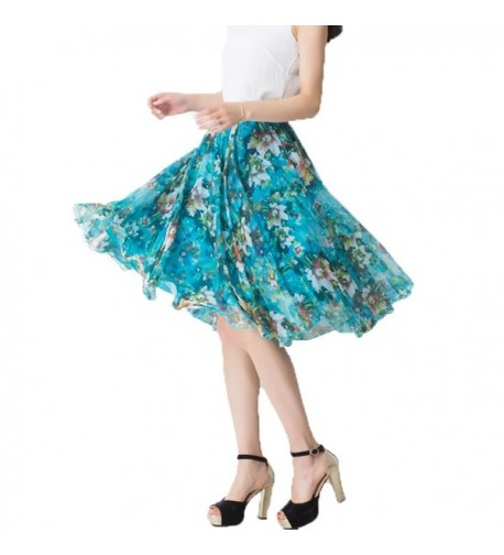 MINGXIN Bohemian Printed Chiffon Knee Long