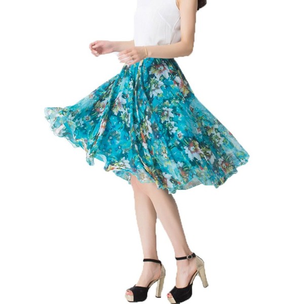 MINGXIN Bohemian Printed Chiffon Knee Long