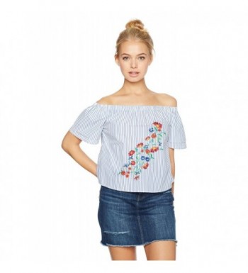 Hayden Rose Cropped Off Shoulder Embroidered