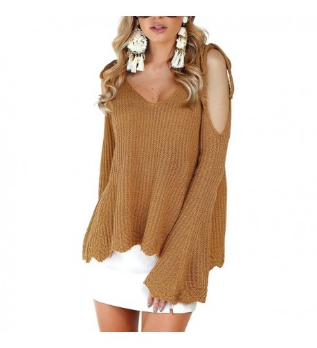 Simplee Apparel Womens Shoulder Knitted