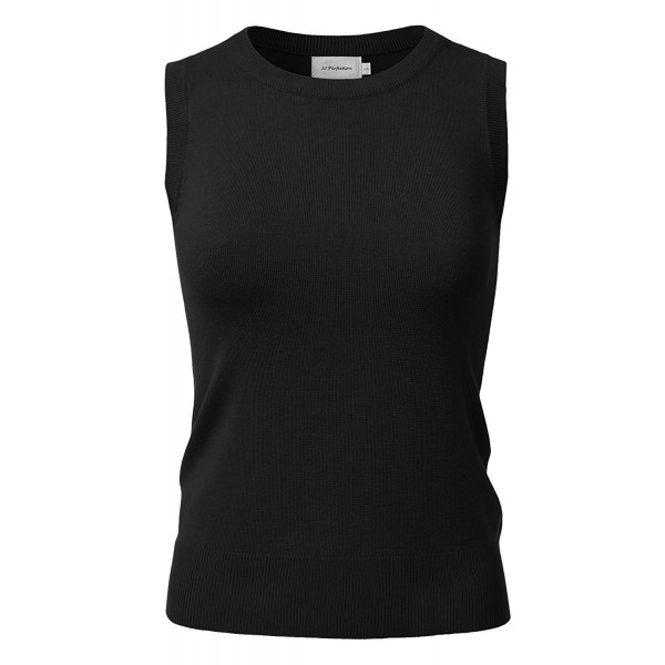 Women's Basic Round Neck Sleeveless Soft Knit Sweater Vest - Awov092 ...