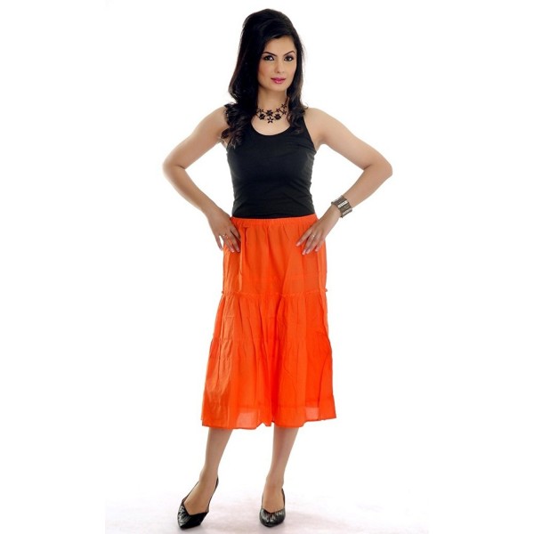 Shes Cool Solid Skirt Orange