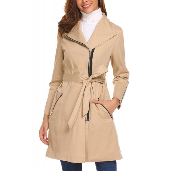 Mofavor Classic Zipper Bowknot Trench