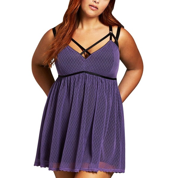 FeelinGirl Women V Neck Babydoll Purple