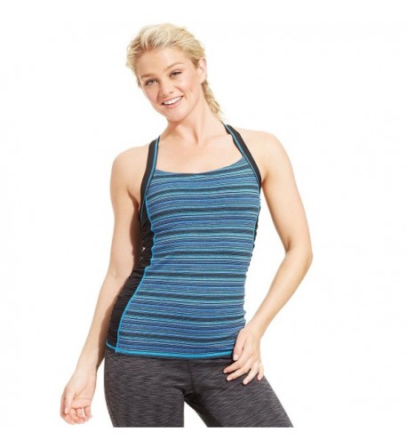 Ideology Womens Striped Crisscross Ruched