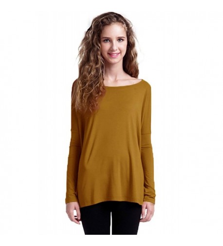 Womens Famous Sleeve Bamboo Mustard