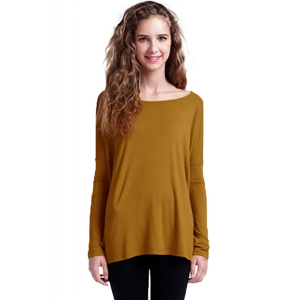 Womens Famous Sleeve Bamboo Mustard