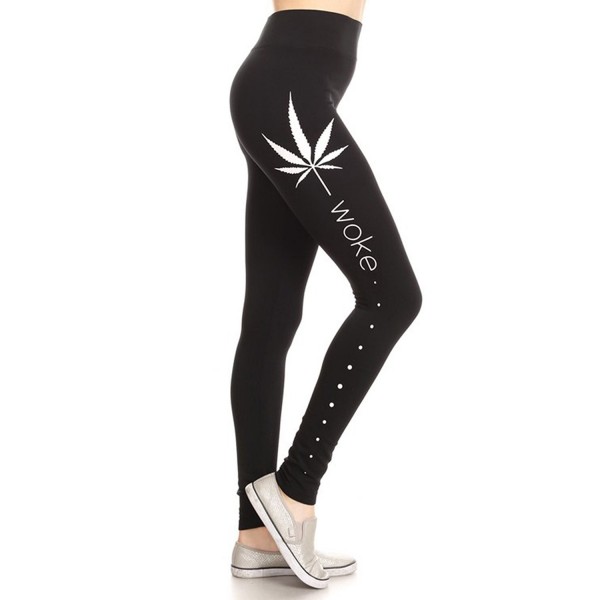 Womens Ladies Woorkout Marijuana Legging