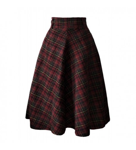 emondora Womens Vintage Tartan Skirts