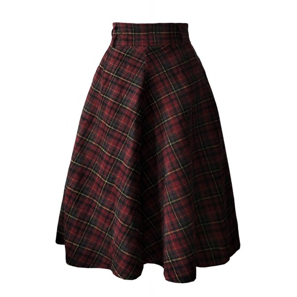 emondora Womens Vintage Tartan Skirts