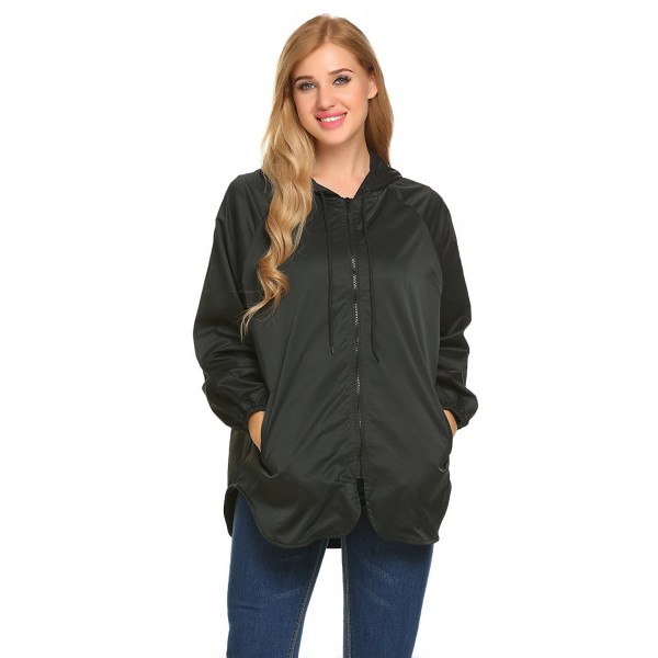 Women's Rainwear Active Outdoor Waterproof Rain Jacket Batwing Hooded ...