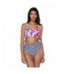 SUNGIFT Swimsuit Striped Butterfly Stitching M