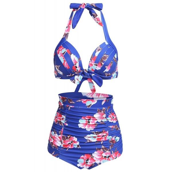 Ekouaer Elegant Vintage Swimsuit FloralL###Cheap Women's Bikini Sets Outlet