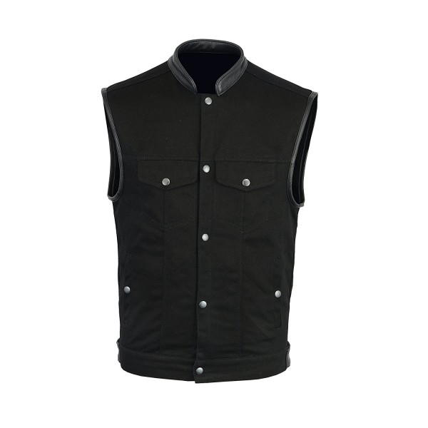 Basic Denim Vest Black 100% Cotton For Men's (S - 10XL) - CE12NG94EHA