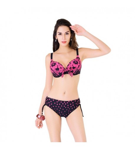 Vogueric Womens Push up Underwire Bathing