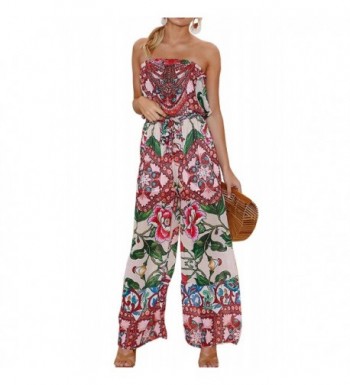 ECOWISH Shoulder Strapless Jumpsuit Rompers