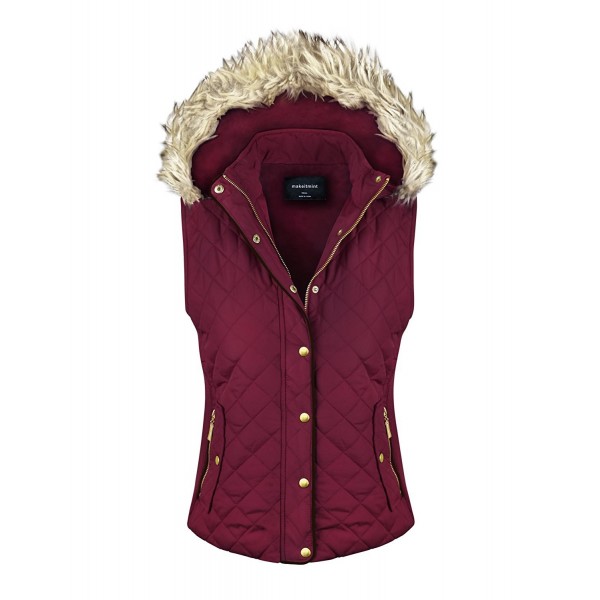 makeitmint Womens Quilted Padding YJV0004_04Burgundy