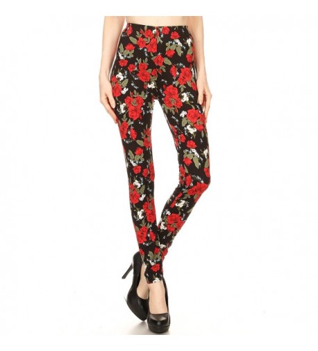 LA12ST Womens Black Printed Leggings