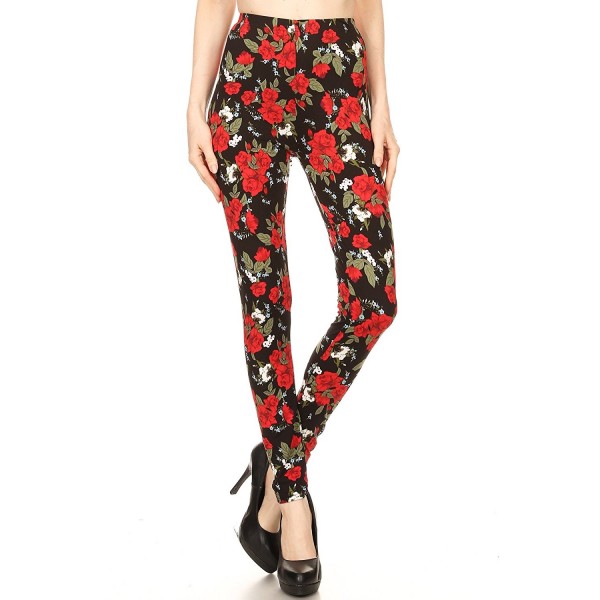 LA12ST Womens Black Printed Leggings