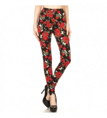 LA12ST Womens Black Printed Leggings