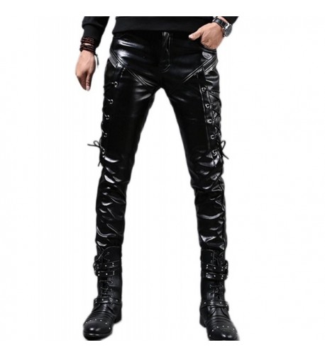 Idopy Men Steampunk Leather Pants