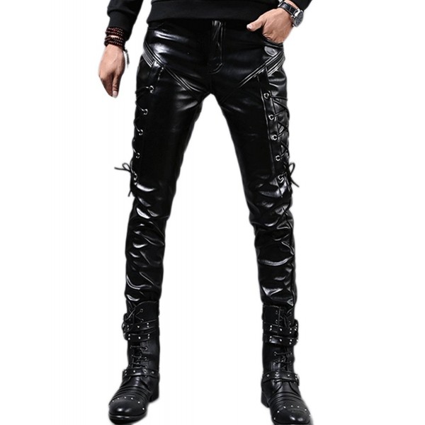 Idopy Men Steampunk Leather Pants