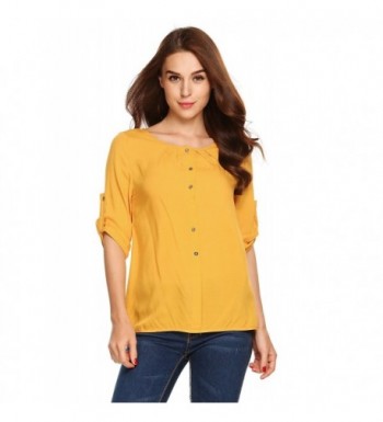 Beyove Womens Sleeve Casual Button