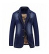 MOGU Mens Button Denim Blazer