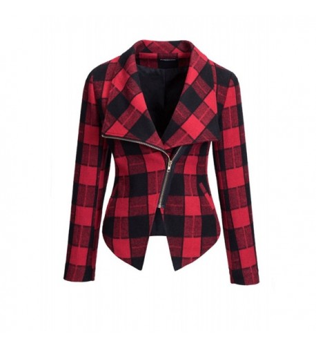 BubbleKiss Women Plaid Asymmetric Jacket