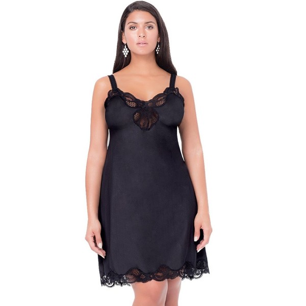 Plus Size Lace Inset Satin