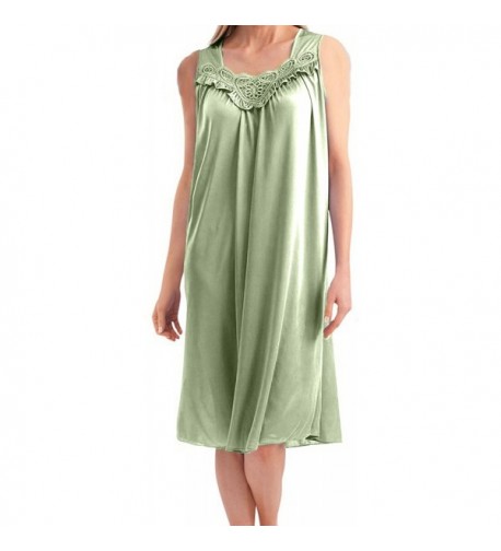 Sleeveless Lingerie Nightgown GreenYellow 1X