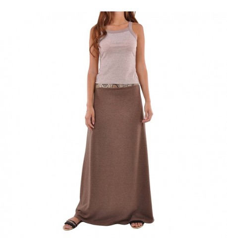 Style Jersey Brown Maxi Skirt Brown 32